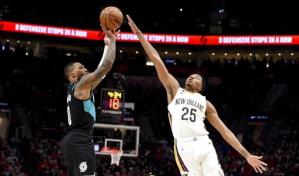 Ingram anota 40 puntos y Pelicans derrotan a Blazers 121-110