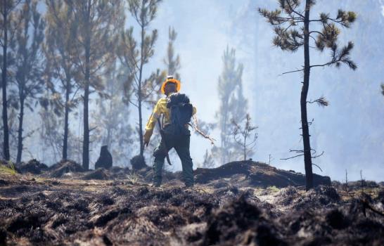 Bomberos forestales eliminan incendios en las lomas de San Juan y Monseñor Nouel
