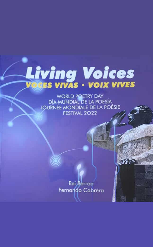 Rei Berroa, Fernando Cabrera, Amigo del Hogar, 2022, 399 págs. Antología de 160 poetas participantes en la Jornada Mundial de la Poesía, celebrada en 2022. Edición de colección, en español, inglés y francés la introducción y la conclusión. Los poetas figuran con sus producciones en su lengua de origen.