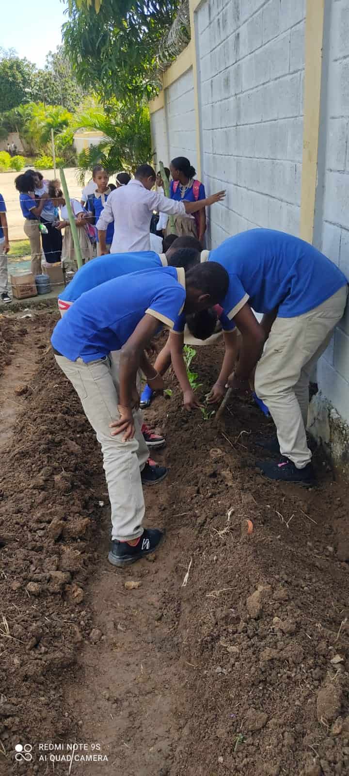 Los alumnos aprenden a cultivar la tierra a través del programa de huertos.