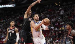 Warriors ponen fin a racha en gira, al ganar a Rockets