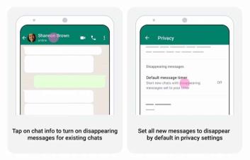 WhatsApp trabaja en nuevas configuraciones de tiempo para los mensajes temporales