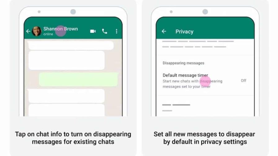 WhatsApp trabaja en nuevas configuraciones de tiempo para los mensajes temporales