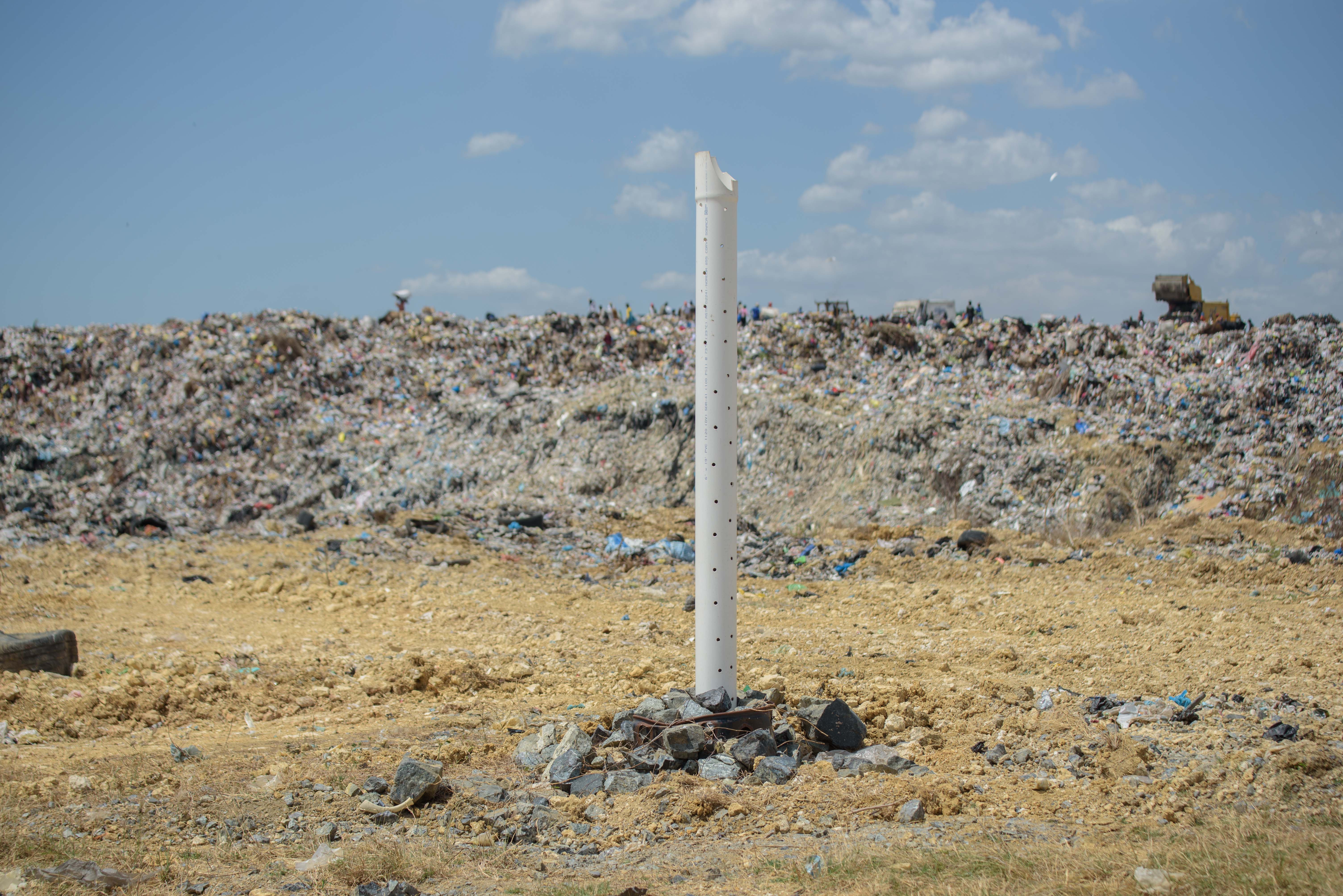 Un tubo para respiradero de los gases de metano