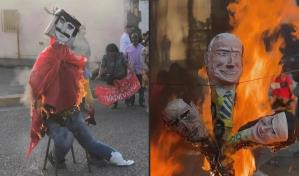 Súper Bigote, la corrupción y Biden ardieron en la Quema de Judas en Venezuela