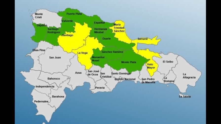 COE emite alerta amarilla para cinco provincias y verde para otras 10, por vaguada COE emite alerta amarilla para cinco provincias y verde para otras 10, por vaguada