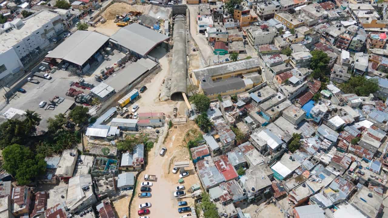 La parte cubierta del túnel que conectará con la parte aérea. 