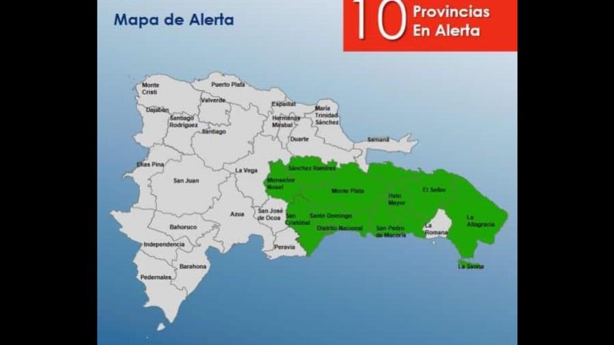 COE reduce a 10 las provincias en alerta verde por vaguada