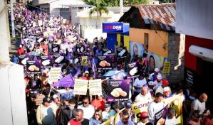 El PLD marcha en Moca contra alto costo de la vida y la inseguridad