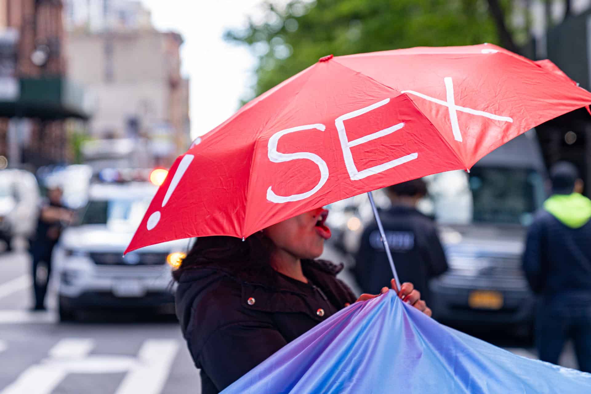 Los manifestantes pidieron que se legalice el trabajo sexual.