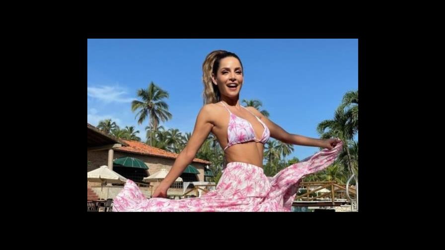 Carmen Villalobos bailando merengue típico en Quisqueya la bella