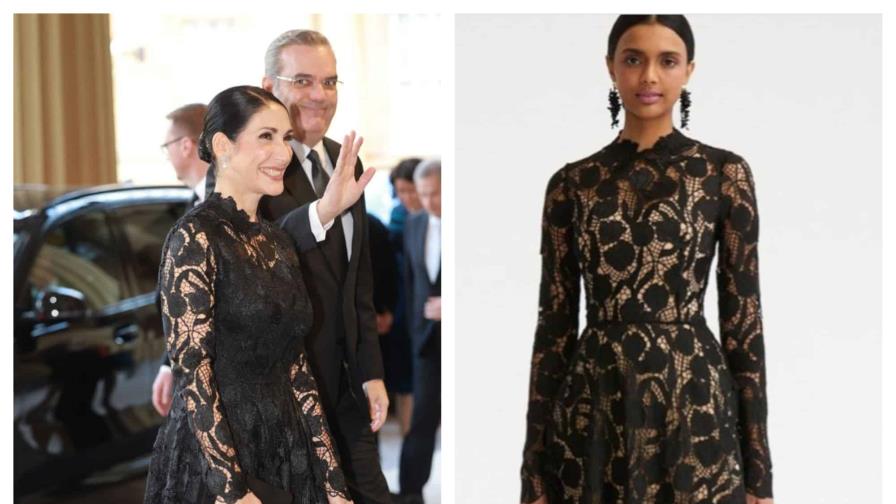 El vestido valorado en RD$350,000 que lució Raquel Arbaje en recepción de Carlos III