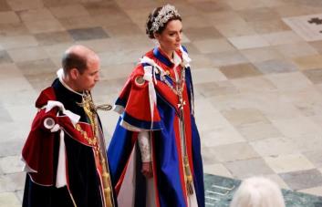 Kate Middleton, con vestido bordado de plata y joyas de Diana de Gales e Isabel II en la coronación de Carlos III