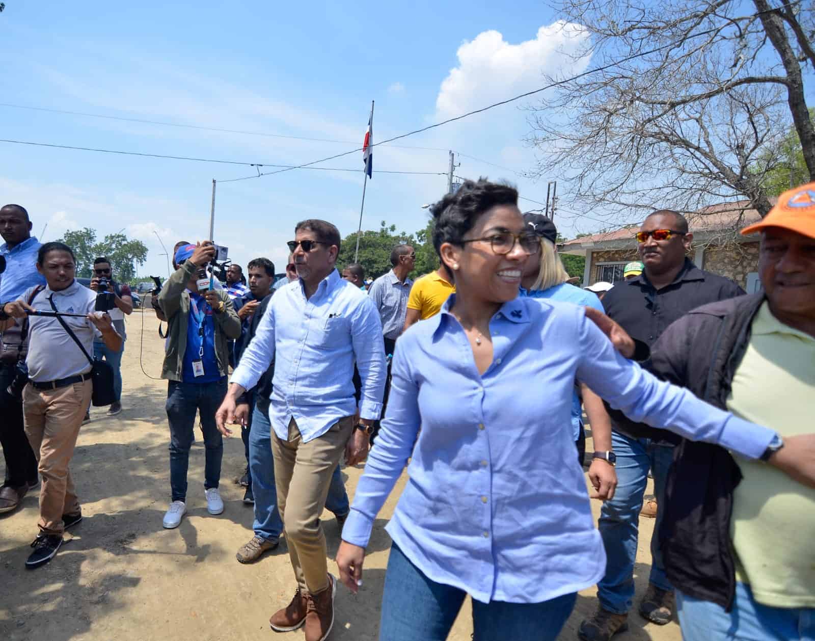 Durante el recorrido del ministro de Agricultura. 