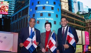 Bandera dominicana onde&oacute; en Nasdaq