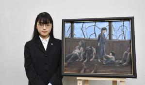 Cuadros para mantener vivo el recuerdo de los supervivientes de la bomba sobre Hiroshima