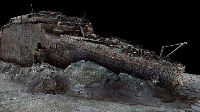 Imagen de la proa del Titanic. 