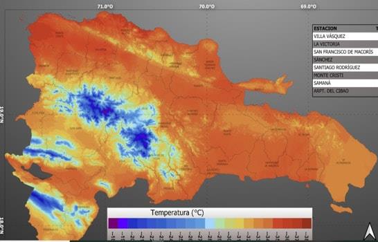 Altas temperaturas se registran sobre República Dominicana, pese a lluvias