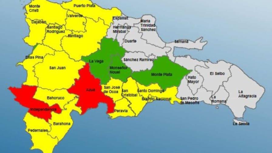 El COE mantiene en alerta roja a provincias Independencia y Azua por las lluvias