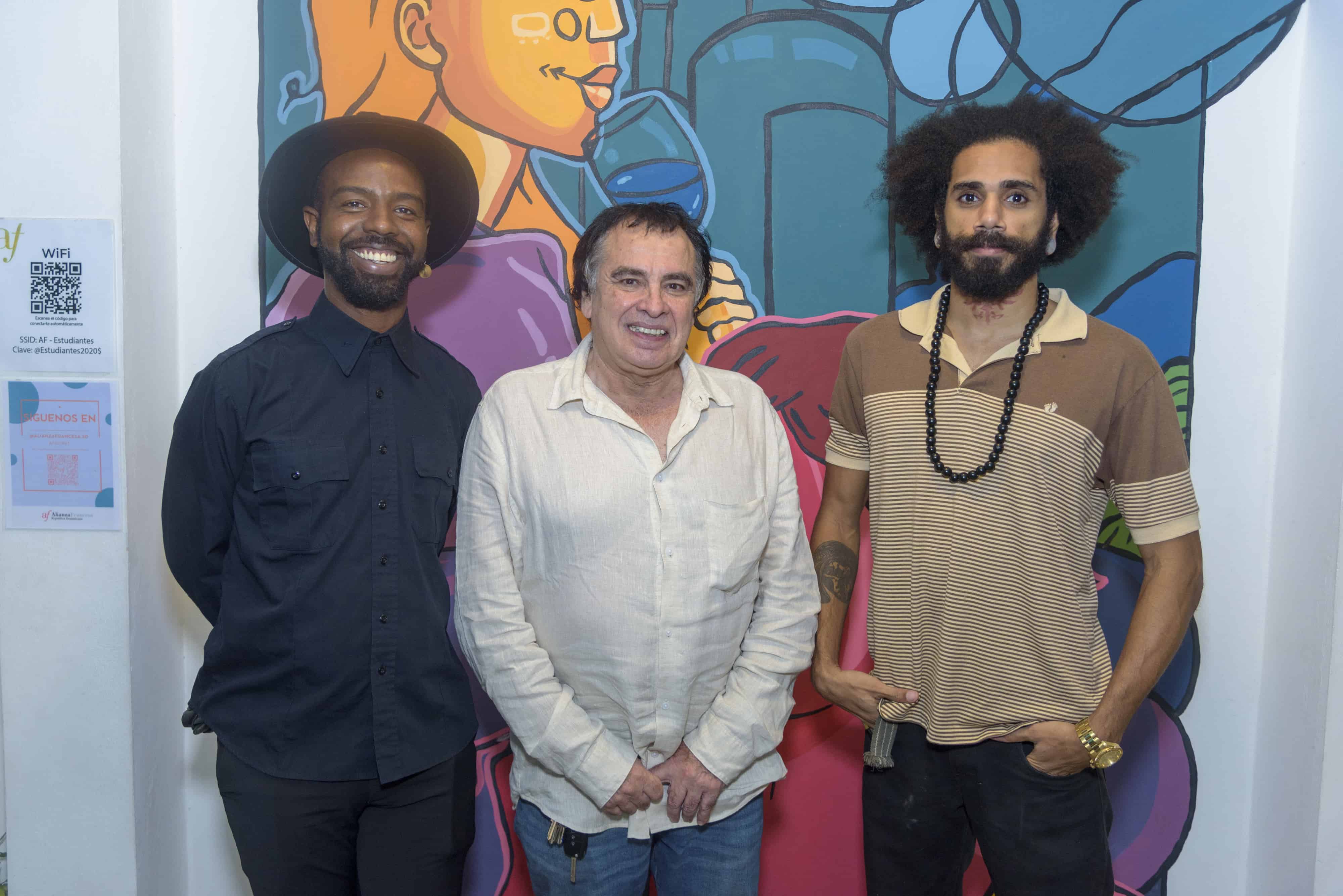 Dany Ledesma (Simarabo), Alain Rozenfeld y Emmanuel Disla. 