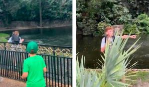 Detienen a un joven que se grabó dentro del estanque de los caimanes de un zoo de Florida