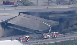 Investigadores buscan causa del colapso de un tramo de autopista en Filadelfia
