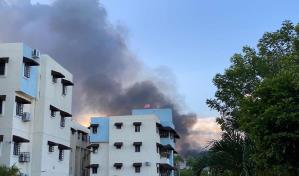 Se registra incendio cerca de la Base Aérea de San Isidro