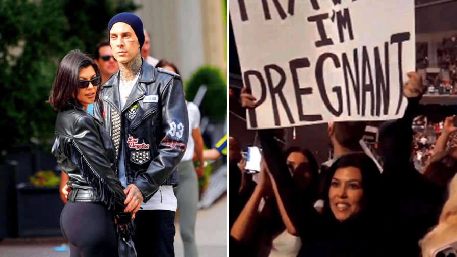 La original forma de Kourtney Kardashian de informarle a su esposo (y al mundo) su embarazo