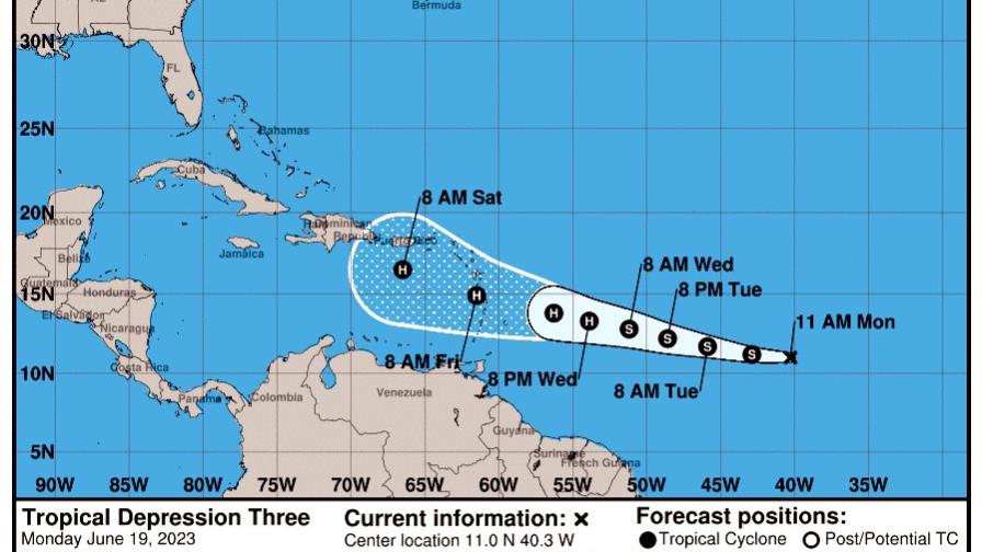 Depresión tropical que podría convertirse en huracán apunta hacia el Caribe
