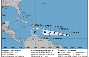 Tormenta tropical Bret podría no llegar a huracán y muestra una nueva posible trayectoria