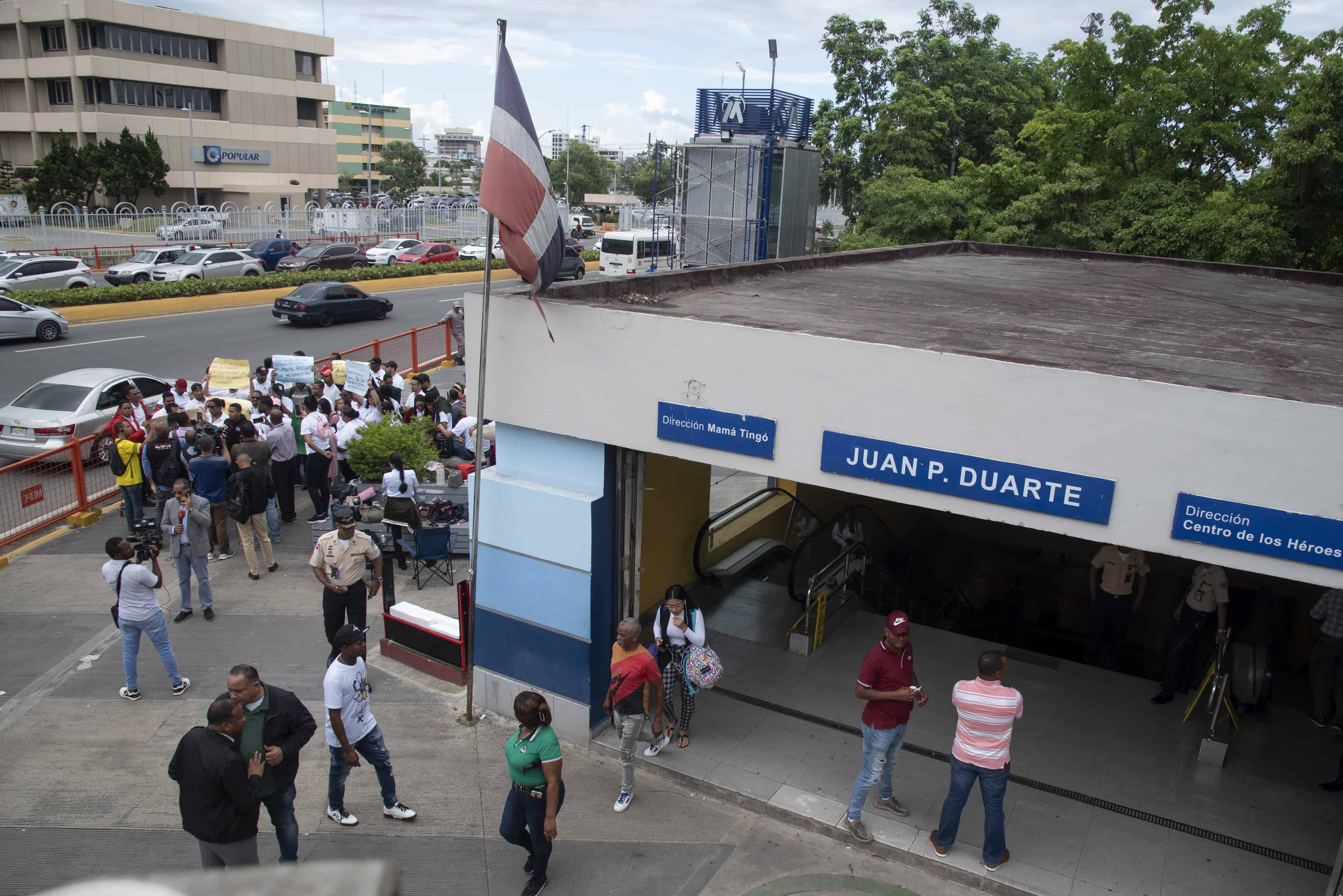 Vista del lugar de la protesta