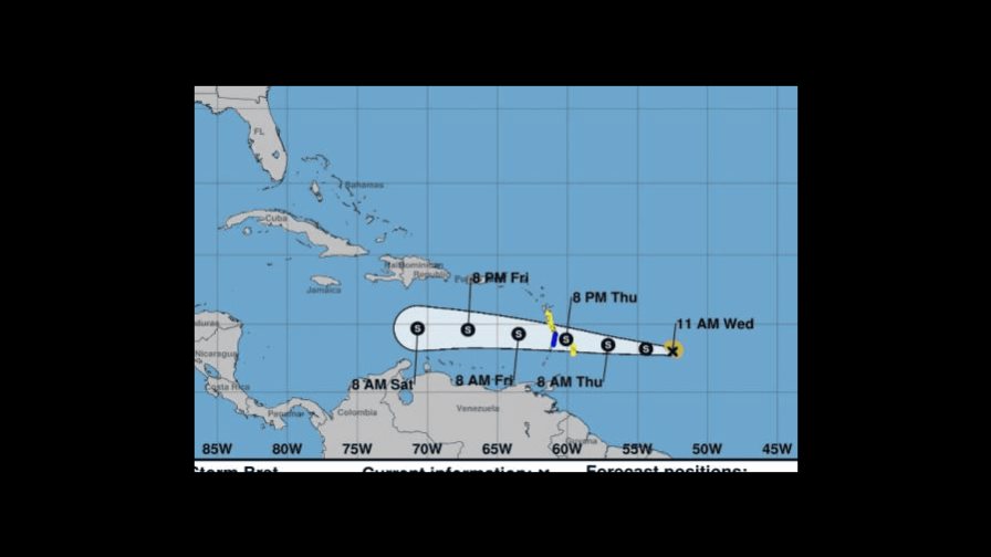 Tormenta tropical Bret sigue ruta a las Antillas Menores; el sábado se ubicará al sur de RD