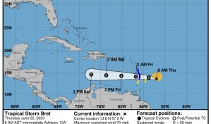 Tormenta Bret se disipará en el mar Caribe; varias islas en alerta en Antillas Menores