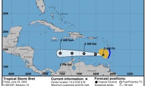 Lluvias este sábado y domingo en varias provincias por efectos indirectos de la tormenta Bret