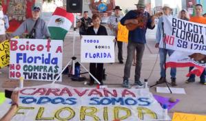 Caravana sale de California para “educar” sobre políticas antiinmigrantes de Ron DeSantis