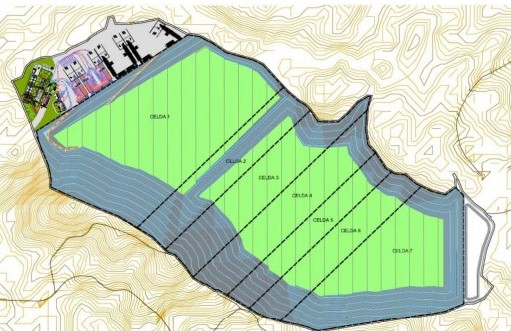 Se prevé que la obra tenga una vida útil de 40 años y una capacidad para 65 millones de metros cúbicos de residuos.