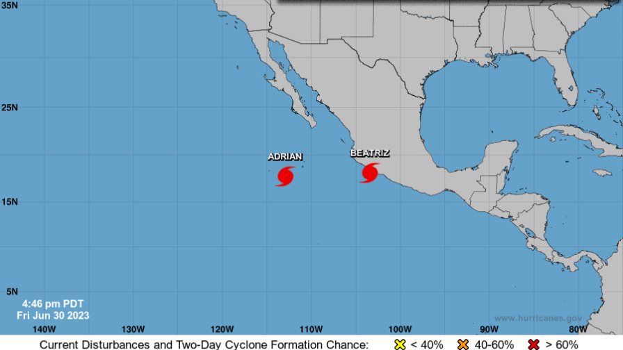 Beatriz se fortalece a huracán en el Pacífico mexicano