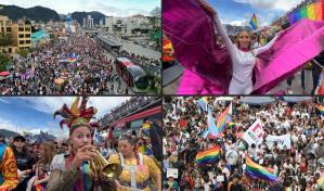 Más de 100,000 personas se sumaron a la festiva Marcha del Orgullo en Bogotá