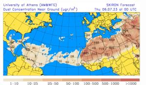 Polvo del Sahara y sensación térmica de hasta 40 °C este jueves