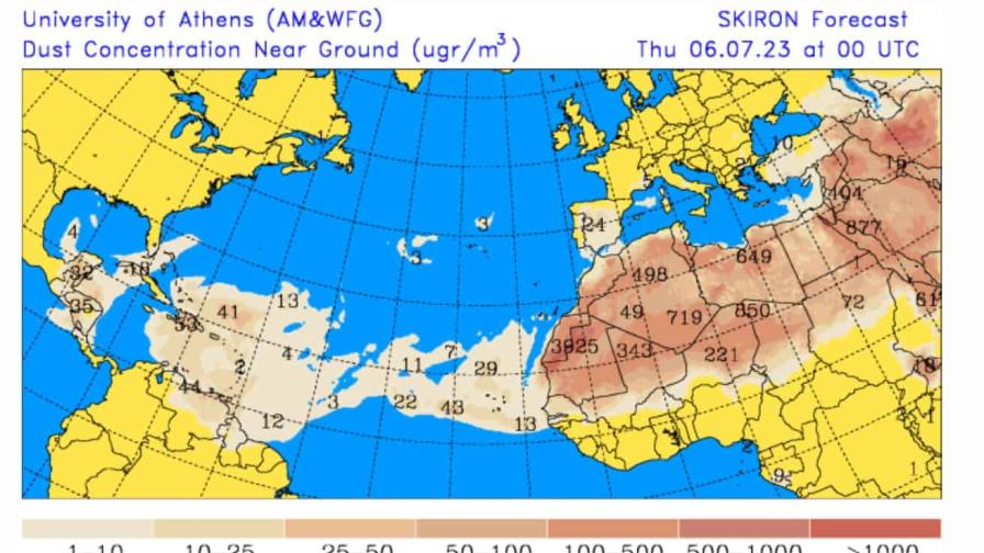 Polvo del Sahara y sensación térmica de hasta 40 °C este jueves