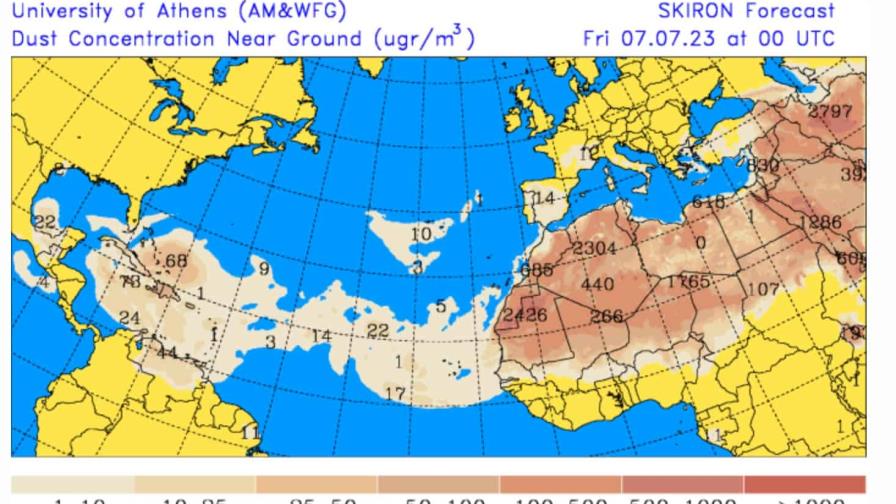 Temperaturas calurosas y polvo del Sahara continuarán sobre el país este viernes Temperaturas calurosas y polvo del Sahara continuarán sobre el país este viernes