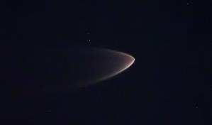 Así se vio el  SpaceX Falcon9 sobre Santo Domingo