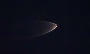 Así se vio el  SpaceX Falcon9 sobre Santo Domingo