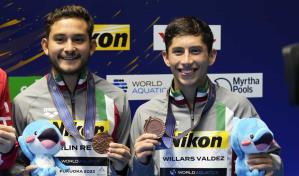 Mexicanos Berlín y Willars ganan bronce en la plataforma de 10 metros en el Mundial de natación