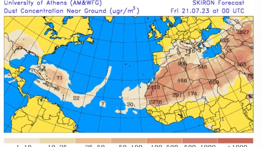 Continuarán temperaturas de hasta 38 °C y polvo del Sahara durante el fin de semana
