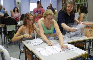 Los conservadores siguen por delante del PSOE con 9 escaños con el 82 % escrutado en España