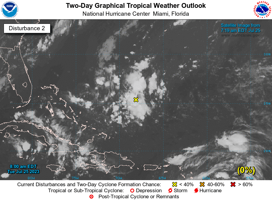 Vaguada al sur/suroeste de Bermuda.