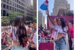 Natti Natasha se roba el show en el desfile dominicano de Nueva York