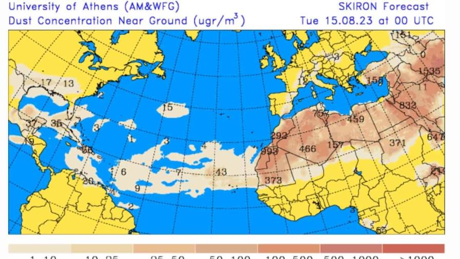 Polvo del Sahara y altas temperaturas este martes sobre República Dominicana