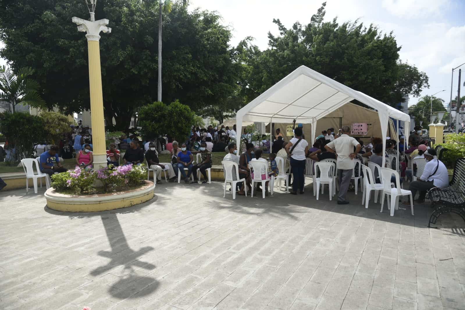 Carpa del operativo. 